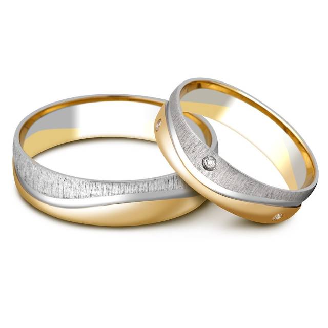 Обручальное кольцо из комбинированного золота (010444)