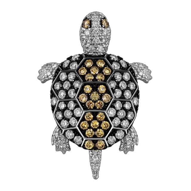 Кулон из белого золота с бриллиантами (063575)