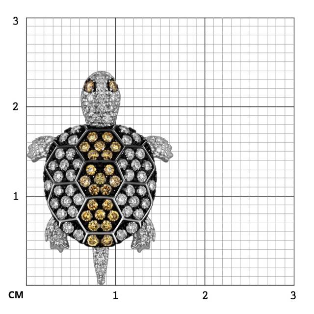 Кулон из белого золота с бриллиантами (063575)