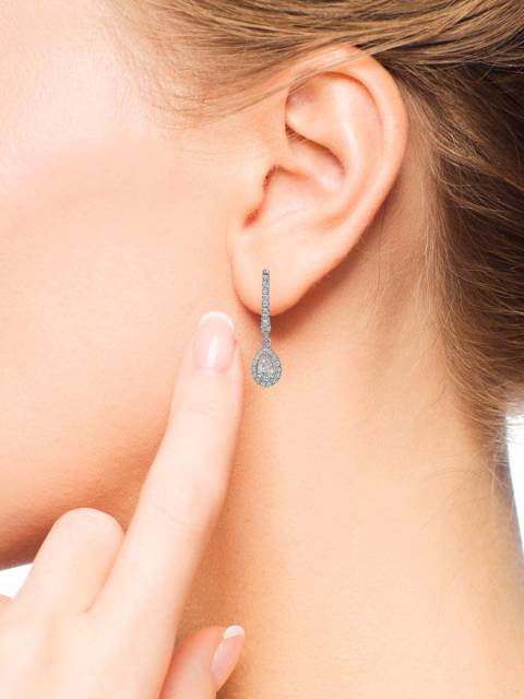 Серьги из белого золота с бриллиантами (063520)