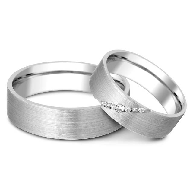 Обручальное кольцо из белого золота (011302)