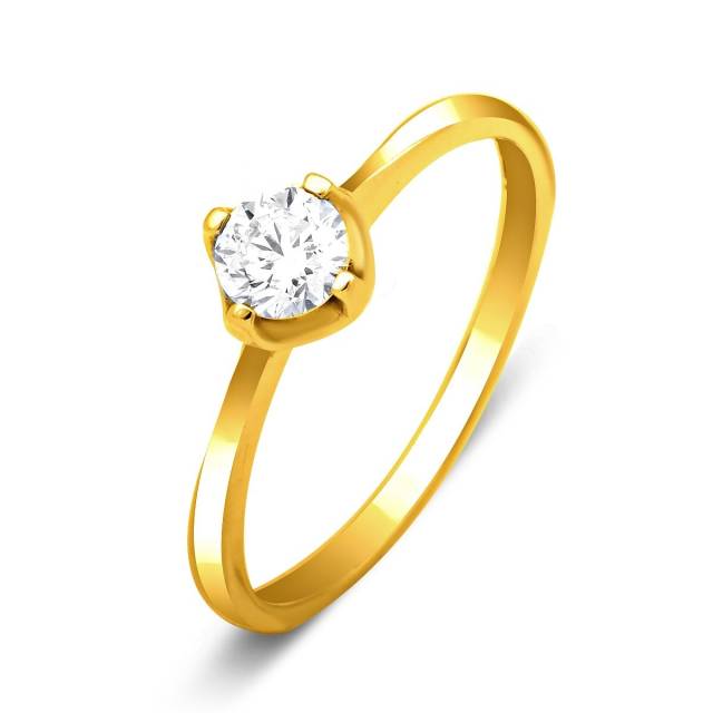 Помолвочное кольцо из жёлтого золота с бриллиантом (015200)