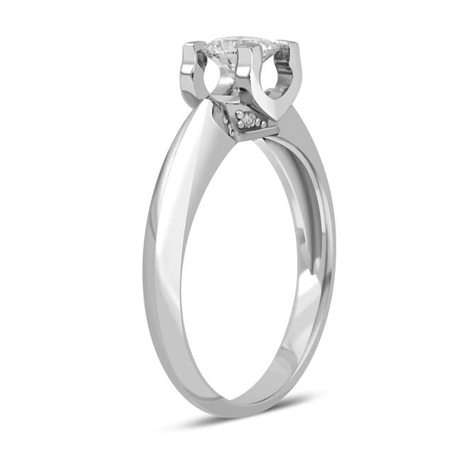 Помолвочное кольцо из белого золота с бриллиантом (043630)