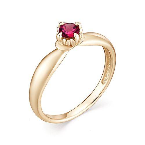 Кольцо из красного золота с рубином (043123)