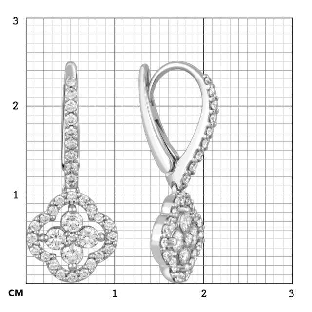 Серьги из белого золота с бриллиантами (049106)