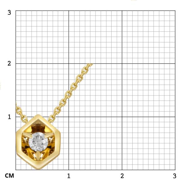 Колье из жёлтого золота с бриллиантом (048088)