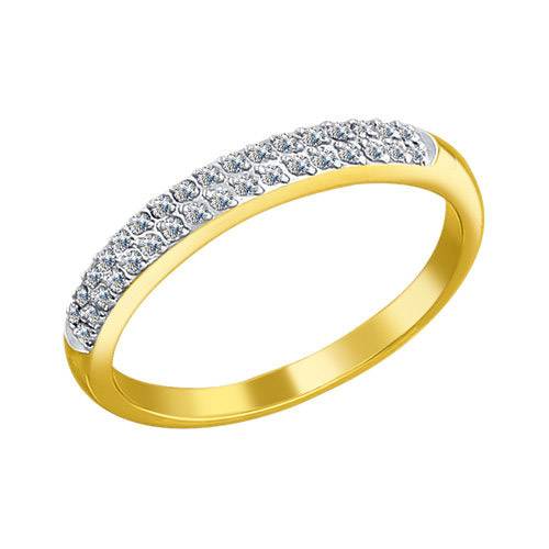 Обручальное кольцо из комбинированного золота с бриллиантами (027900)