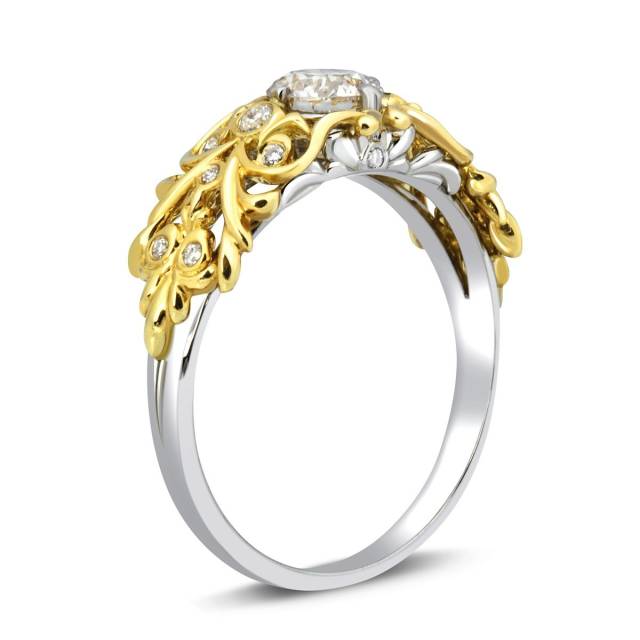 Эксклюзивное помолвочное кольцо из платины с бриллиантами (015557)