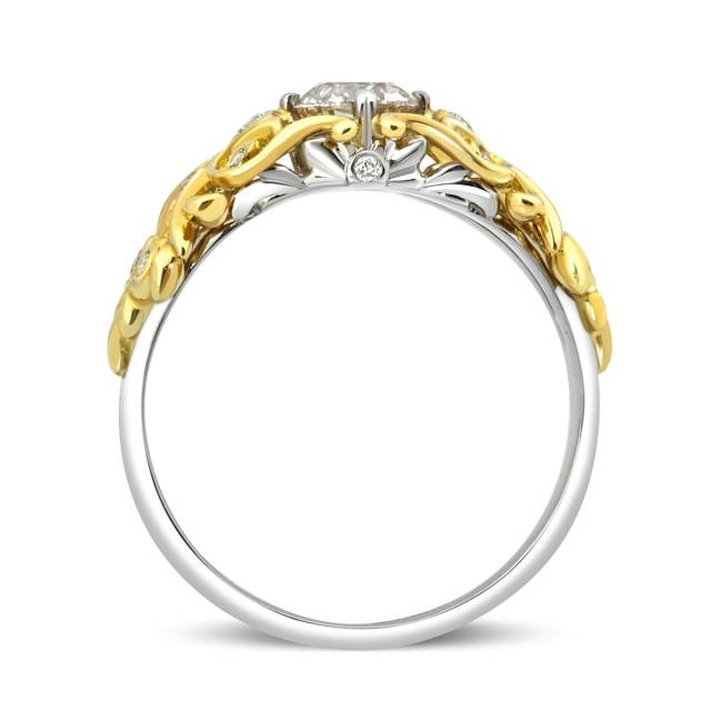 Эксклюзивное помолвочное кольцо из платины с бриллиантами (015557)