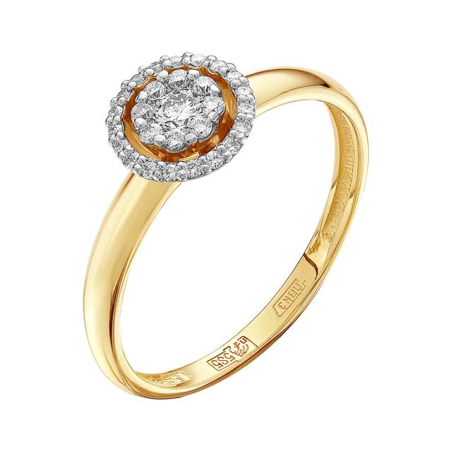 Кольцо из жёлтого золота с бриллиантами (051532)