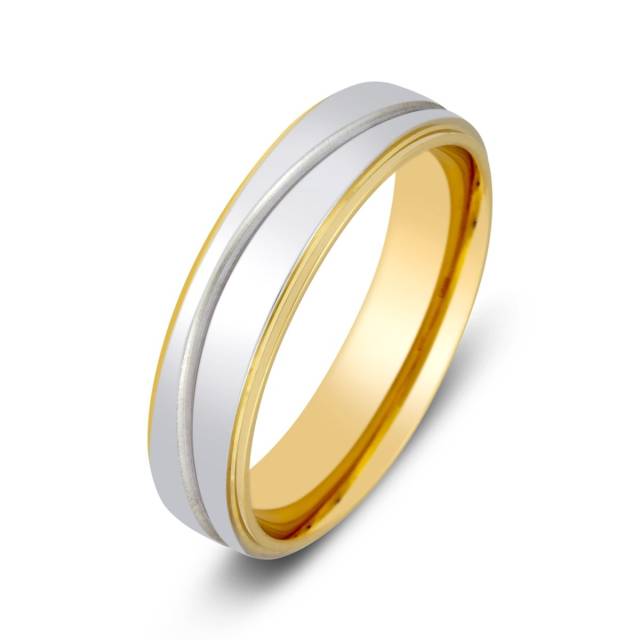 Обручальное кольцо из комбинированного золота Tiamo (002108)