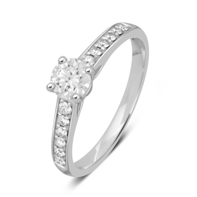 Помолвочное  кольцо из платины с бриллиантами (049287)