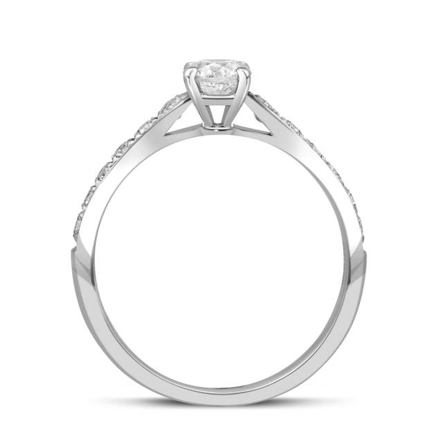 Помолвочное кольцо из платины с бриллиантами (049287)