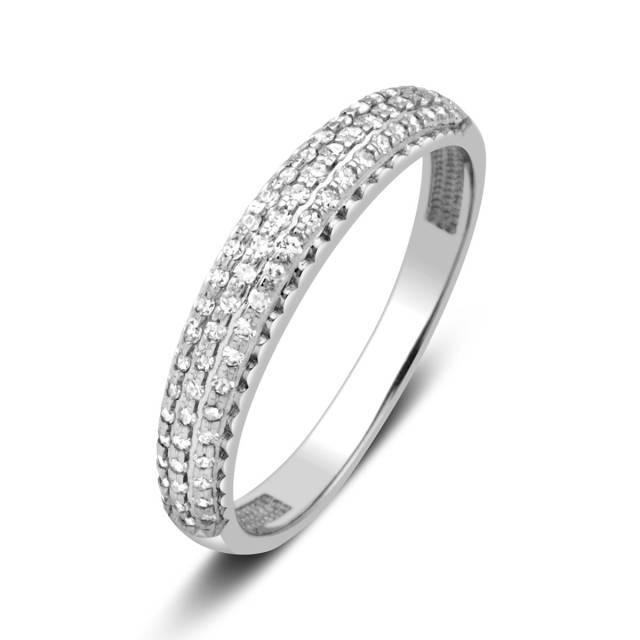 Обручальное кольцо из белого золота с бриллиантами (024105)