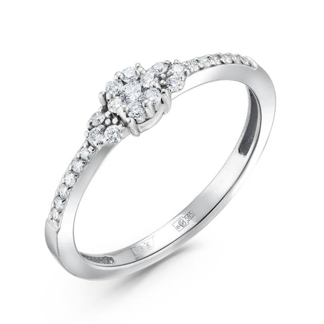 Помолвочное кольцо из белого золота с бриллиантами (055820)