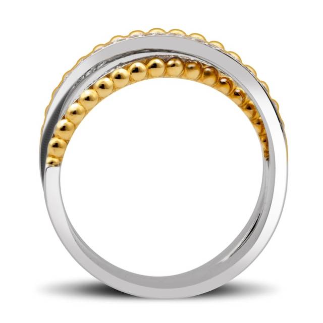 Кольцо из комбинированного золота с бриллиантами (025360)