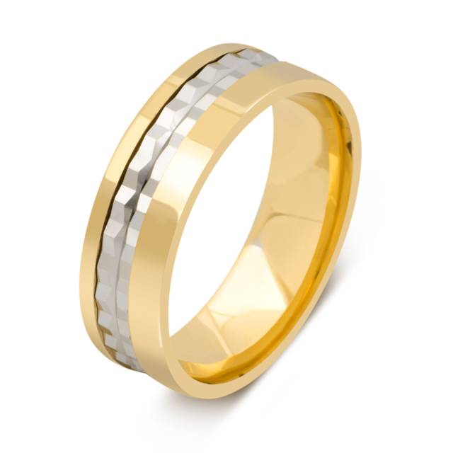 Обручальное кольцо из комбинированного золота (041420)