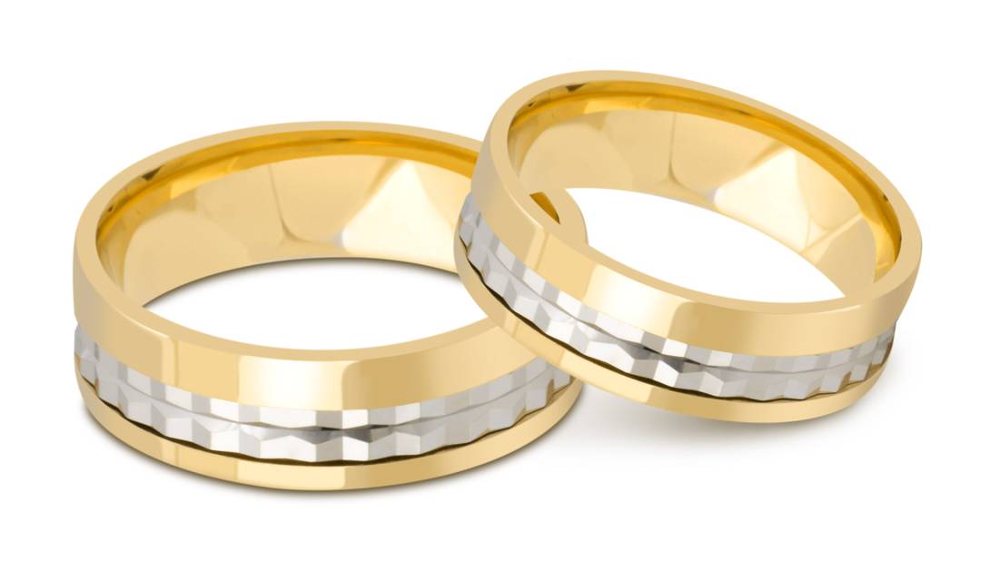 Обручальное кольцо из комбинированного золота (041420)