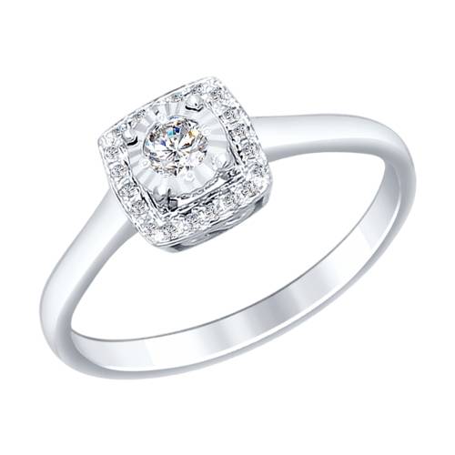 Помолвочное кольцо из белого золота с бриллиантами (027048)