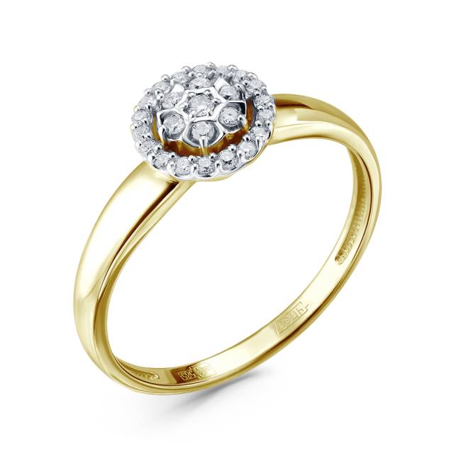 Кольцо из жёлтого золота с бриллиантами (051475)