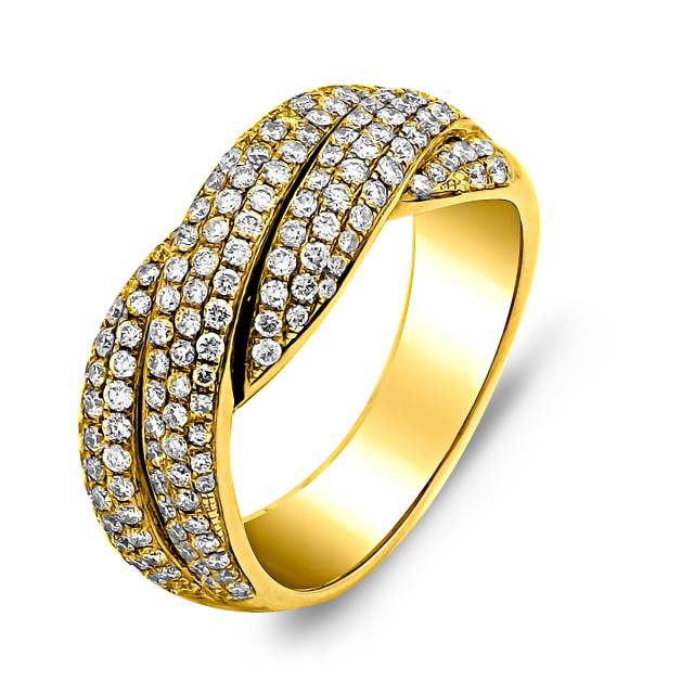 Кольцо из жёлтого золота с бриллиантами (027449)