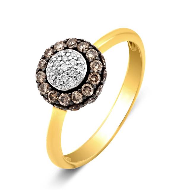 Кольцо из комбинированного золота  с бриллиантами (012697)