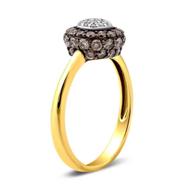 Кольцо из комбинированного золота с бриллиантами (012697)