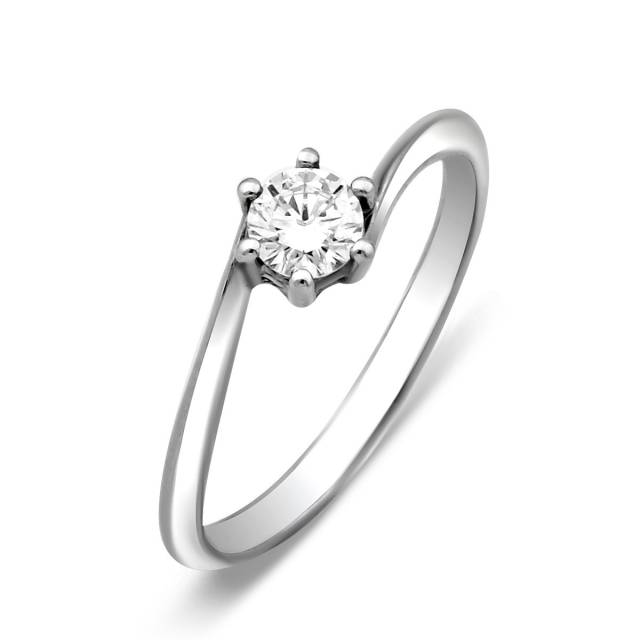 Помолвочное кольцо из платины с бриллиантом (014984)