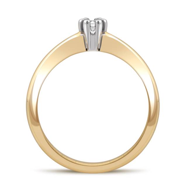 Помолвочное кольцо из комбинированного золота с бриллиантом (014087)
