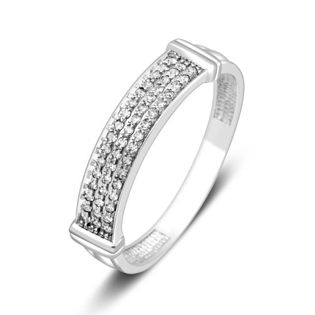 Обручальное кольцо из белого золота с бриллиантами (023993)