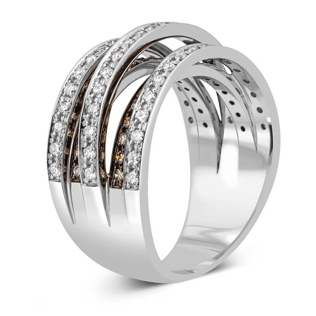 Кольцо из белого золота с бриллиантами (048912)