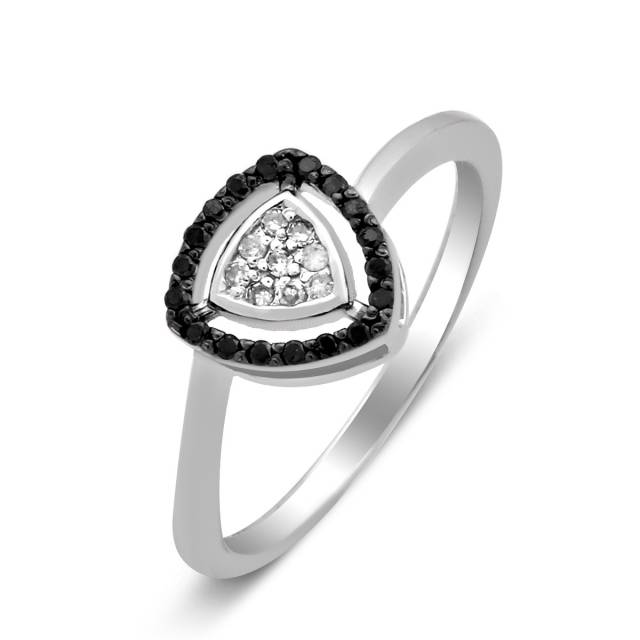 Кольцо из белого золота с бриллиантами (028521)
