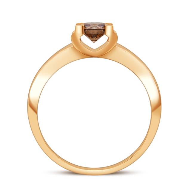 Помолвочное кольцо из красного золота с коньячным бриллиантом (049344)