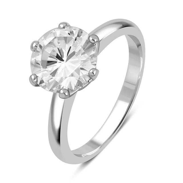 Помолвочное кольцо из белого золота с бриллиантом (048096)