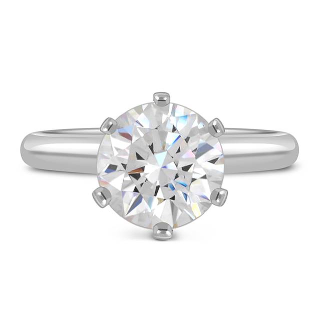 Помолвочное кольцо из белого золота с бриллиантом (048096)