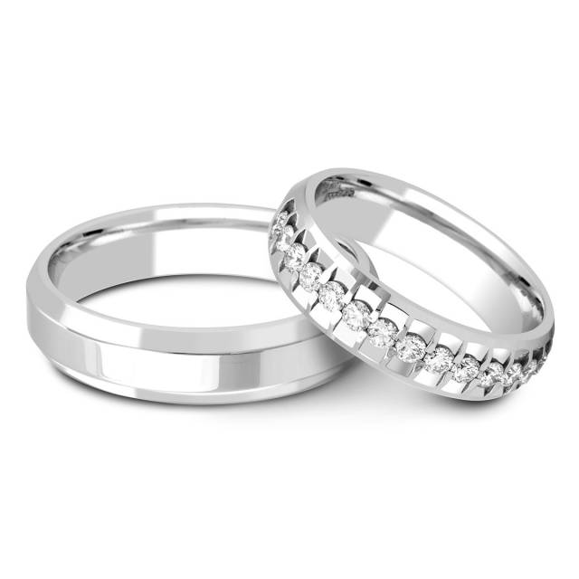 Обручальное кольцо из белого золота TIAMO (001312)