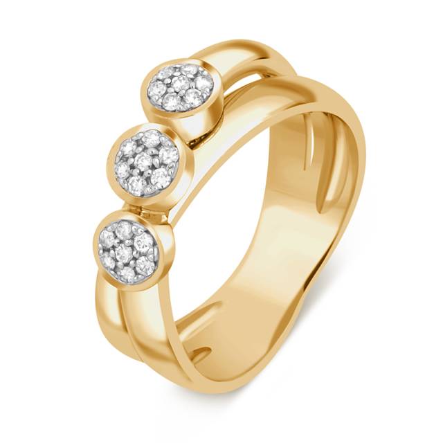 Кольцо из жёлтого золота с бриллиантами (042179)