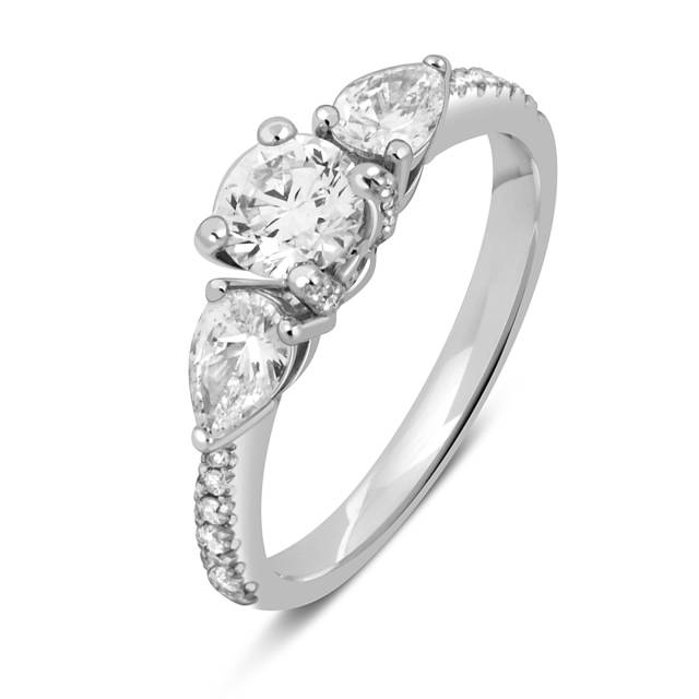Помолвочное кольцо из белого золота с бриллиантами (048107)