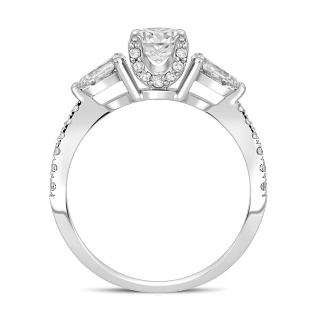 Помолвочное кольцо из белого золота с бриллиантами (048107)