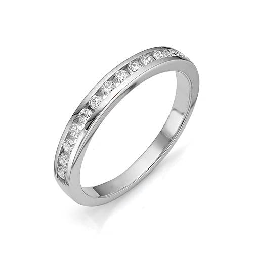 Обручальное кольцо из белого золота с бриллиантами (030405)