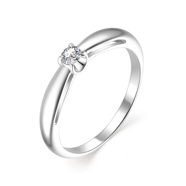 Помолвочное кольцо из белого золота с бриллиантом (042038)