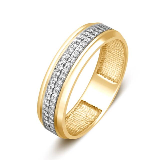 Обручальное кольцо из жёлтого золота с бриллиантами (024112)