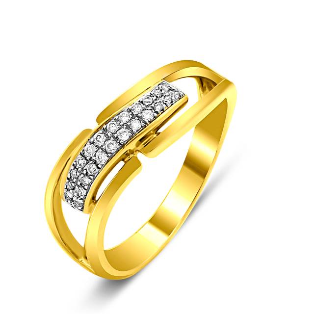 Кольцо из жёлтого золота с бриллиантами (021237)