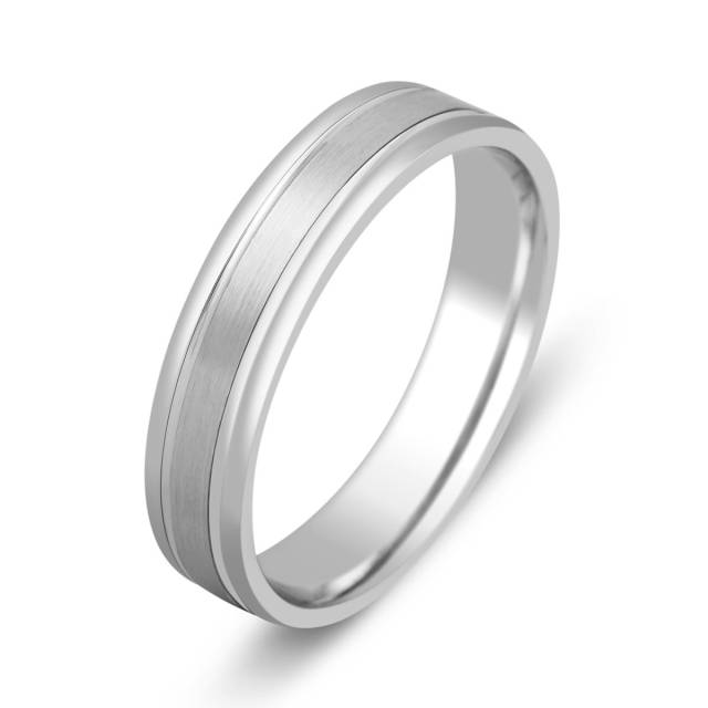 Обручальное кольцо из белого золота (023649)