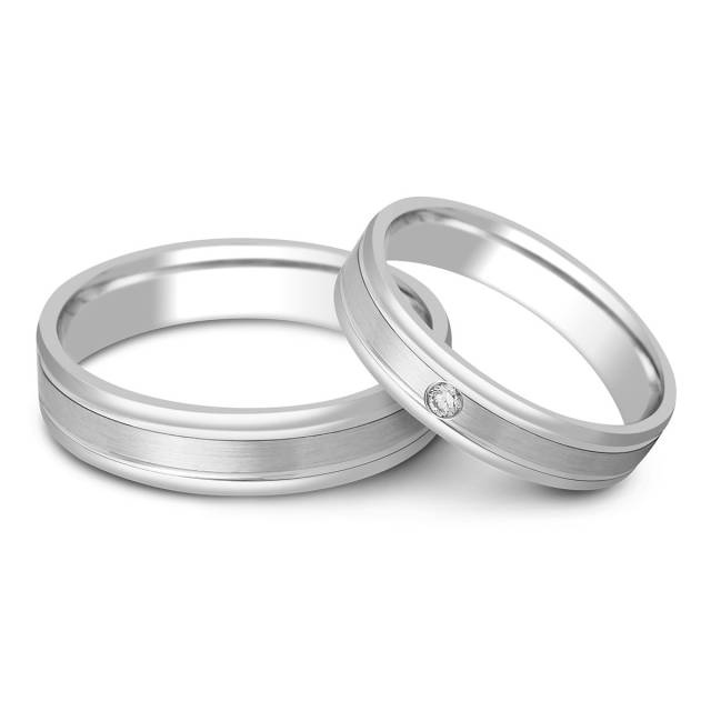 Обручальное кольцо из белого золота (023649)