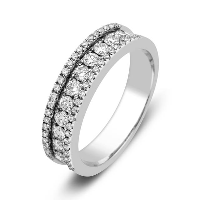 Обручальное кольцо из белого золота с бриллиантами (000974)