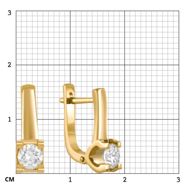 Серьги из жёлтого золота с бриллиантами (049648)