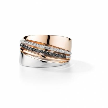 Кольцо из комбинированного золота с бриллиантами (041378)