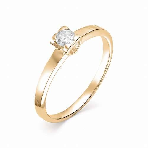 Помолвочное кольцо из красного золота с бриллиантом (031339)
