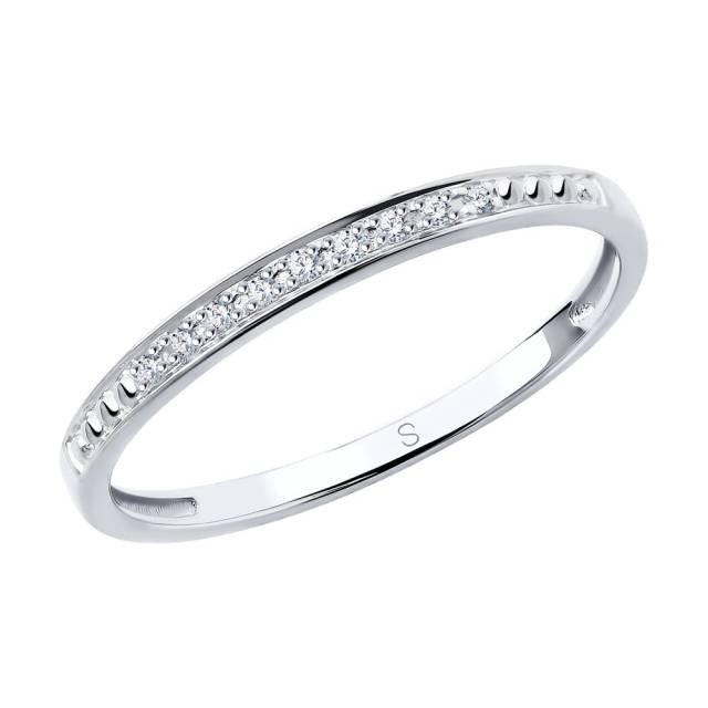 Обручальное кольцо из белого золота с бриллиантами (043889)